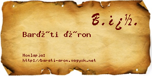 Baráti Áron névjegykártya